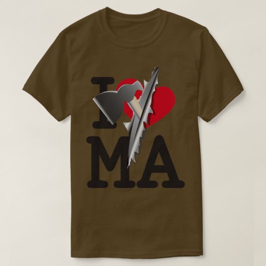 私はマサチューセッツ州が大好き Tシャツ (デザイン正面)