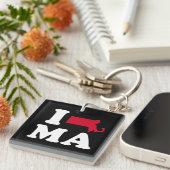 私はマサチューセッツ-クラシック-を地図のデザイン- .png愛します キーホルダー (正面右)