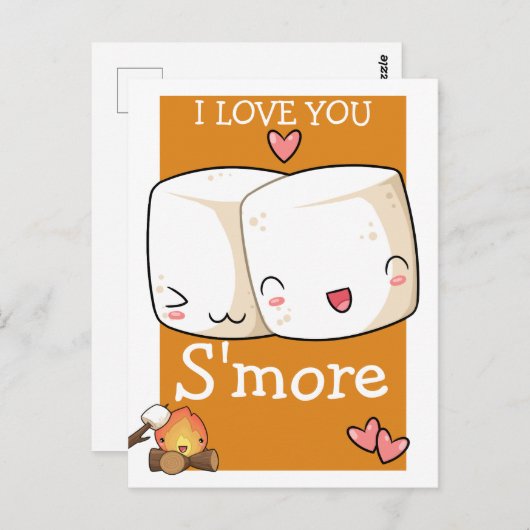 私はマシュマロより多くのかわいいを愛する ポストカード (正面/裏面)