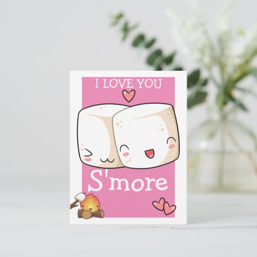 私はマシュマロより多くのかわいいを愛する ポストカード (スタンド正面)