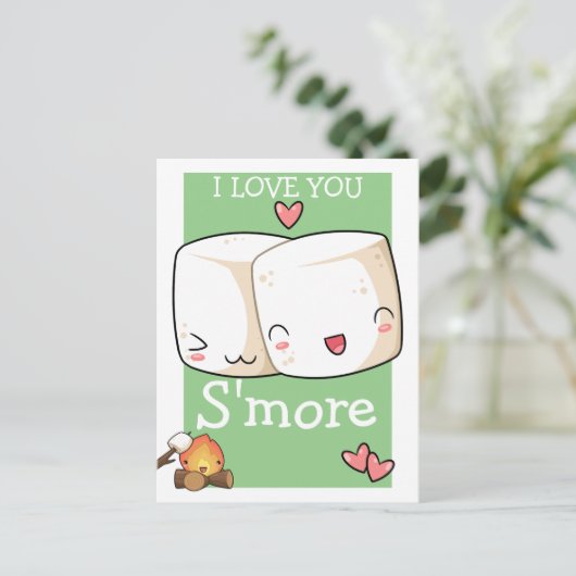 私はマシュマロより多くのかわいいを愛する ポストカード (スタンド正面)