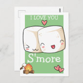 私はマシュマロより多くのかわいいを愛する ポストカード (正面/裏面)