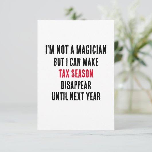 私はマジシャンではないが、税シーズンdisaを作ることができる サンキューカード (スタンド正面)