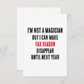 私はマジシャンではないが、税シーズンdisaを作ることができる サンキューカード (正面/裏面)