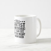 私はマジシャンではない歯科医おもしろい コーヒーマグカップ (正面右)