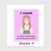 私はマスクして知らず知らず病気を広めない シール (シート)