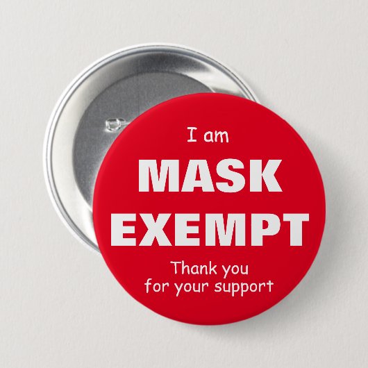 私はマスク免除 缶バッジ (正面&裏面)