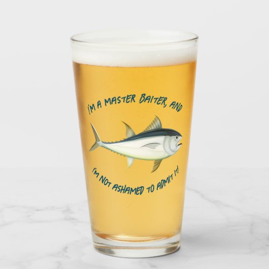 私はマスターベイターだ… -魚釣りビール タンブラーグラス (ドリンク正面)