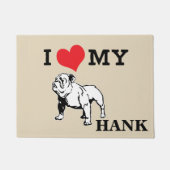 私はマットがそれを個人化する私の英国のブルドッグを愛します! ドアマット (正面)