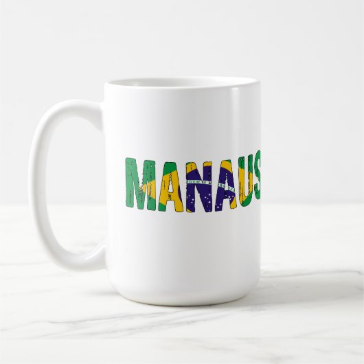 私はマナウスが大好き コーヒーマグカップ (左)