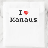 私はマナウスが大好き 長方形シール (バッグ)