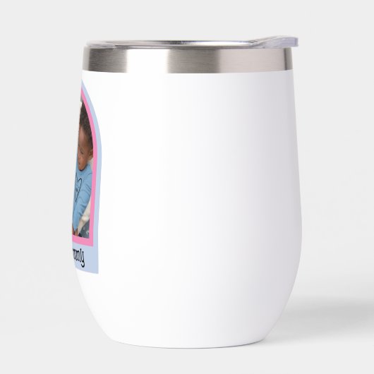 私はママの家族の写真のウォーターボトルが大好き (左面)