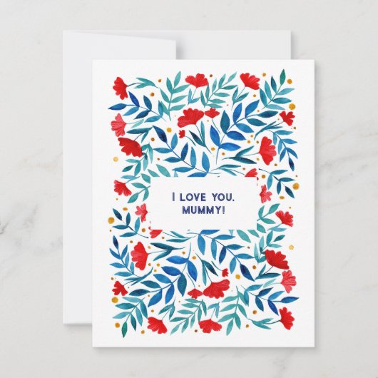 私はママの日のカードをミイラの魔法の庭を愛している シーズンカード (正面)