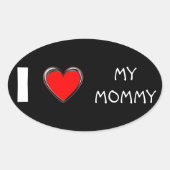 私はママの「ハートアート」が大好き 楕円形シール (正面)