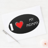 私はママの「ハートアート」が大好き 楕円形シール (封筒)