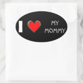 私はママの「ハートアート」が大好き 楕円形シール (バッグ)