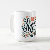 私はママを愛している – フローラハート コーヒーマグカップ (正面左)