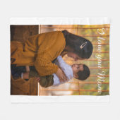 私はママを愛し、幸せなカスタム写真 フリースブランケット (正面(横))
