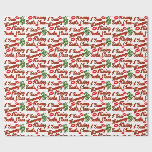 私はママサンタキスをするを見た ラッピングペーパー (フラット)