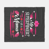 私はママタイポグラフィで超大国 フリースブランケット (正面(横))