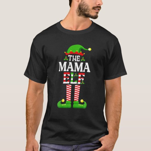 私はママ小妖精や小人シャツクリスマスおもしろいファミリーマック Tシャツ (正面)