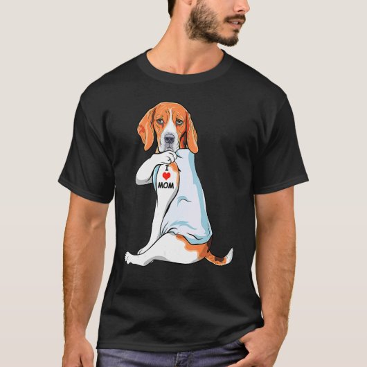 私はママ愛タトゥートゥーウォーカーコンハウンドママ犬 Tシャツ (正面)