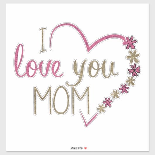 私はママ愛ハートカットカスタムビニールステッカー シール (シート)