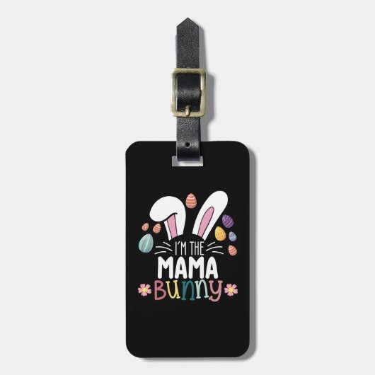 私はママ・バニー・イースターの家族のマッチング ラゲッジタグ (正面縦)