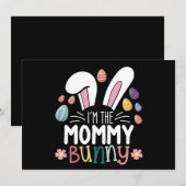 私はママBunnyイースター家族のマッチングである 招待状 (正面/裏面)