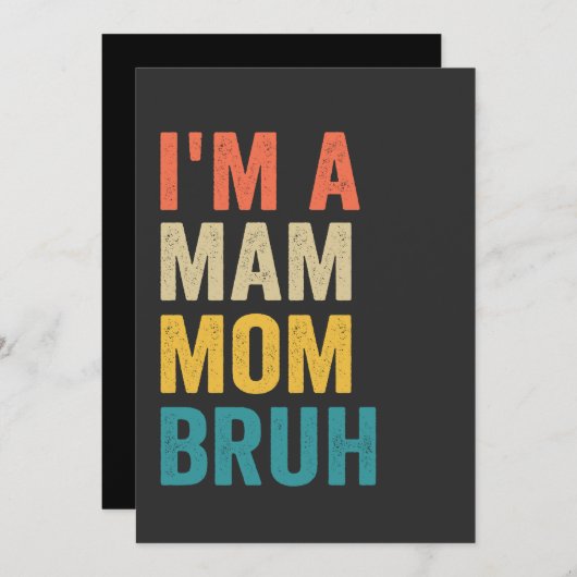 私はマムマブー母おもしろいの日レトロ 招待状 (正面/裏面)