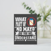 私はマヨネーズ大嫌いマヨ – マヨネーズグルメジョーク ポストカード (スタンド正面)
