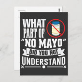 私はマヨネーズ大嫌いマヨ – マヨネーズグルメジョーク ポストカード (正面/裏面)