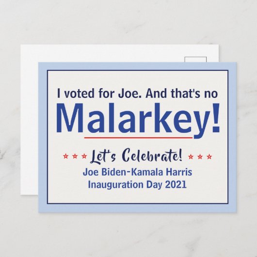 私はマラルキーではないジョーに投票したプロバイデン氏 ポストカード (正面/裏面)