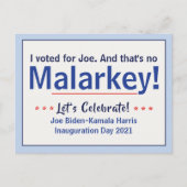 私はマラルキーではないジョーに投票したプロバイデン氏 ポストカード (正面)