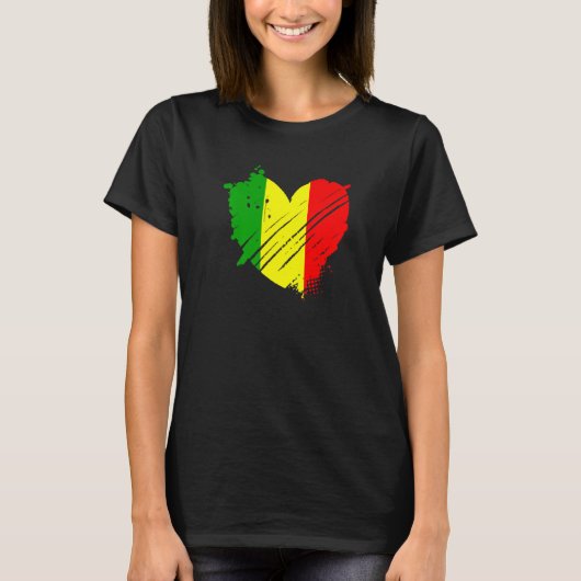 私はマリが大好き マリ人の遺伝子に刻まれてる Tシャツ (正面)