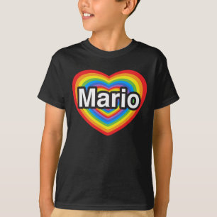 私はマリオが大好きです。私はマリオを愛している。ハート Tシャツ