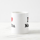 私はマリーナハートTシャツが大好き コーヒーマグカップ (中央)