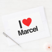 私はマルセルが大好き 長方形シール (封筒)