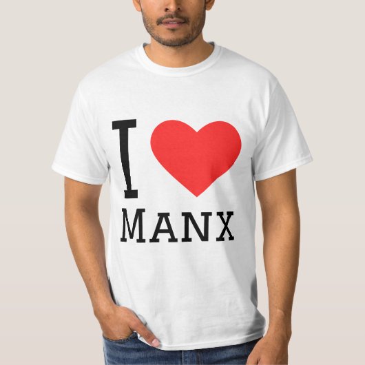 私はマンクスが大好き Tシャツ (正面)