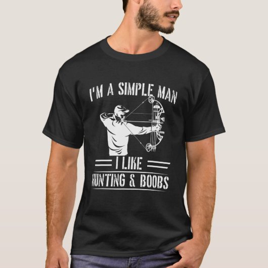 私はマンシンプルボウ狩りアーチェリー Tシャツ (正面)