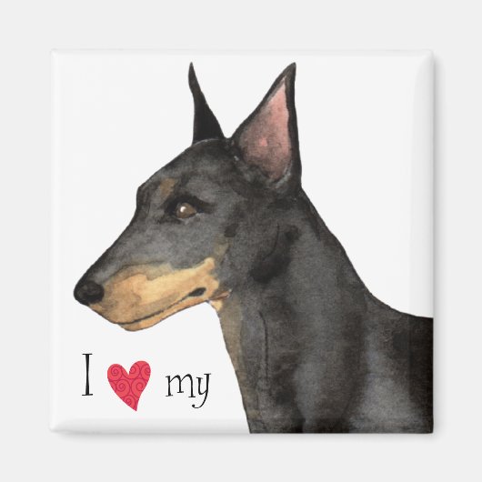 私はマンチェスター・テリアが大好き マグネット (正面)