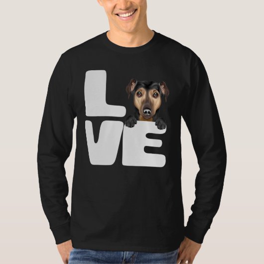 私はマンチェスター・テリア犬が大好き Tシャツ (正面)