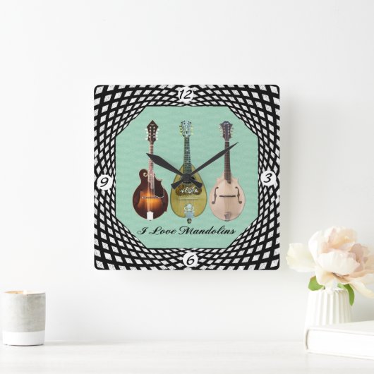 私はマンドリンが大好きです スクエア壁時計 (ホーム)