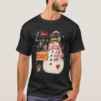 私はマンミー雪だるまおもしろいのクリスマス Tシャツ