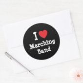 私はマーチングバンドハートが大好カスタムきパーソナライズされた ラウンドシール (封筒)