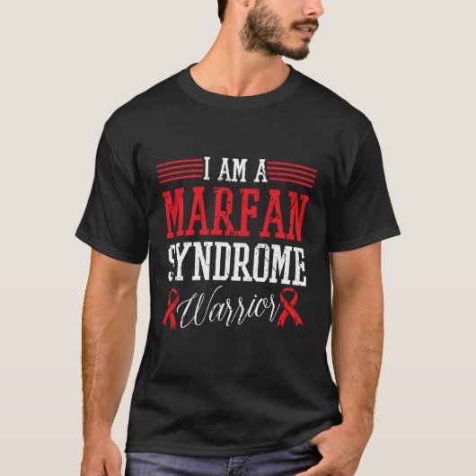 私はマーファン症候群の戦士レッドリボンのアワレ Tシャツ (正面)
