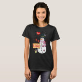私はマーム雪だるまのクリスマスおもしろいクリスマス Tシャツ (正面フル)