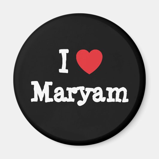 私はマーヤムハートTシャツが大好き マグネット (正面)