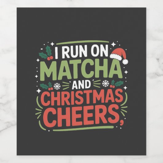 私はマ走チャとクリスマスの応援の緑の飲み物 ワインラベル (シングルラベル)