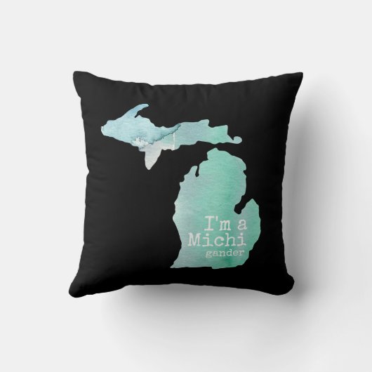 私はミシガンシルエットのミチランダー クッション (裏面)
